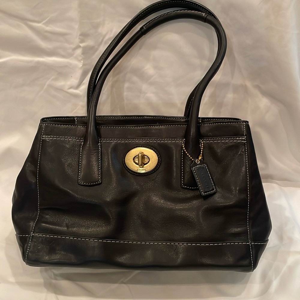 Vintage Coach Black Leather Purse